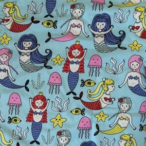 Mermaid Print Window Panel, app 42” across x 63” wide.